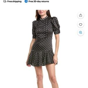 Sandro Black Floral Mini Dress